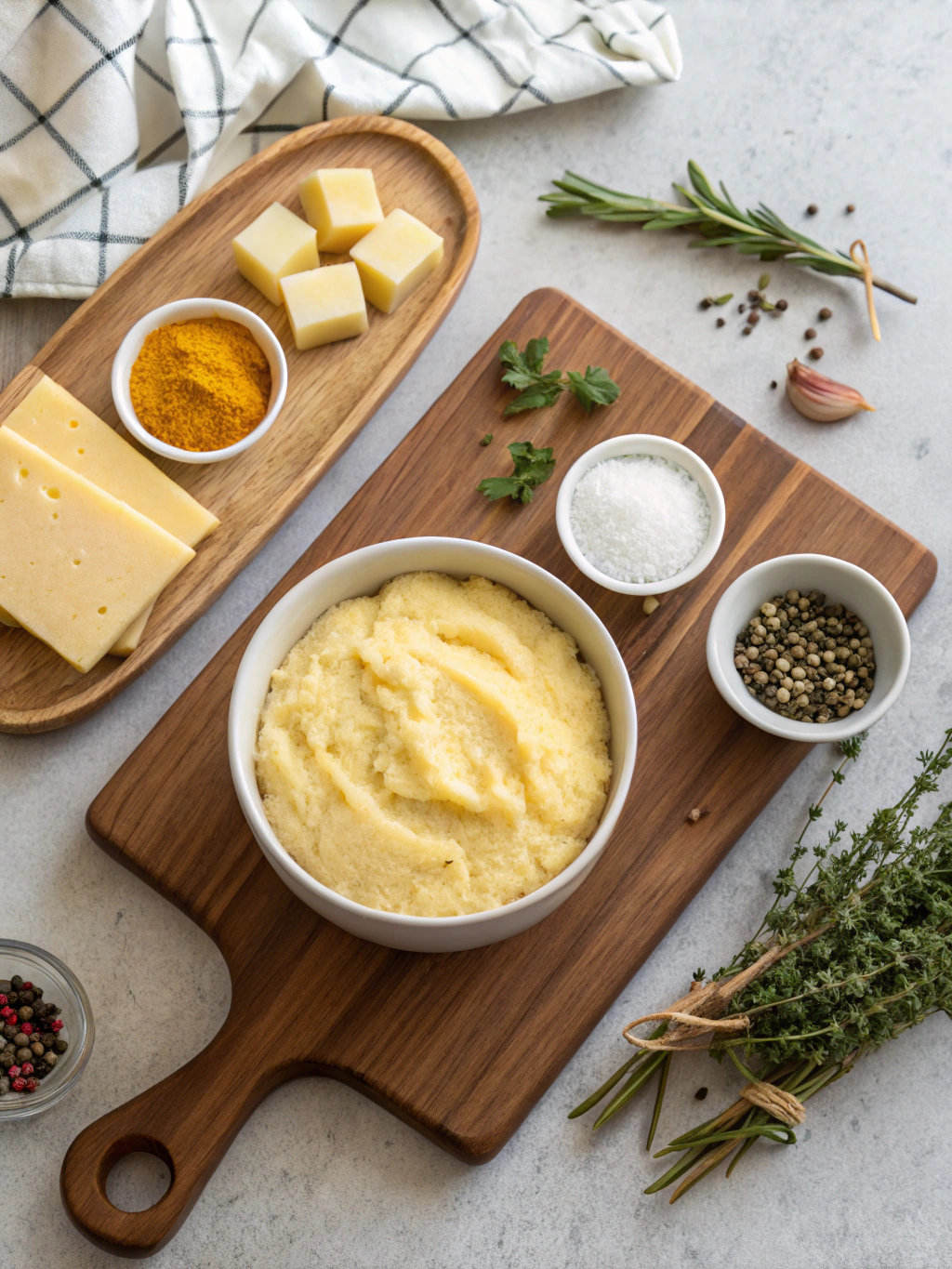 Creamy Cheesy Polenta ingredients