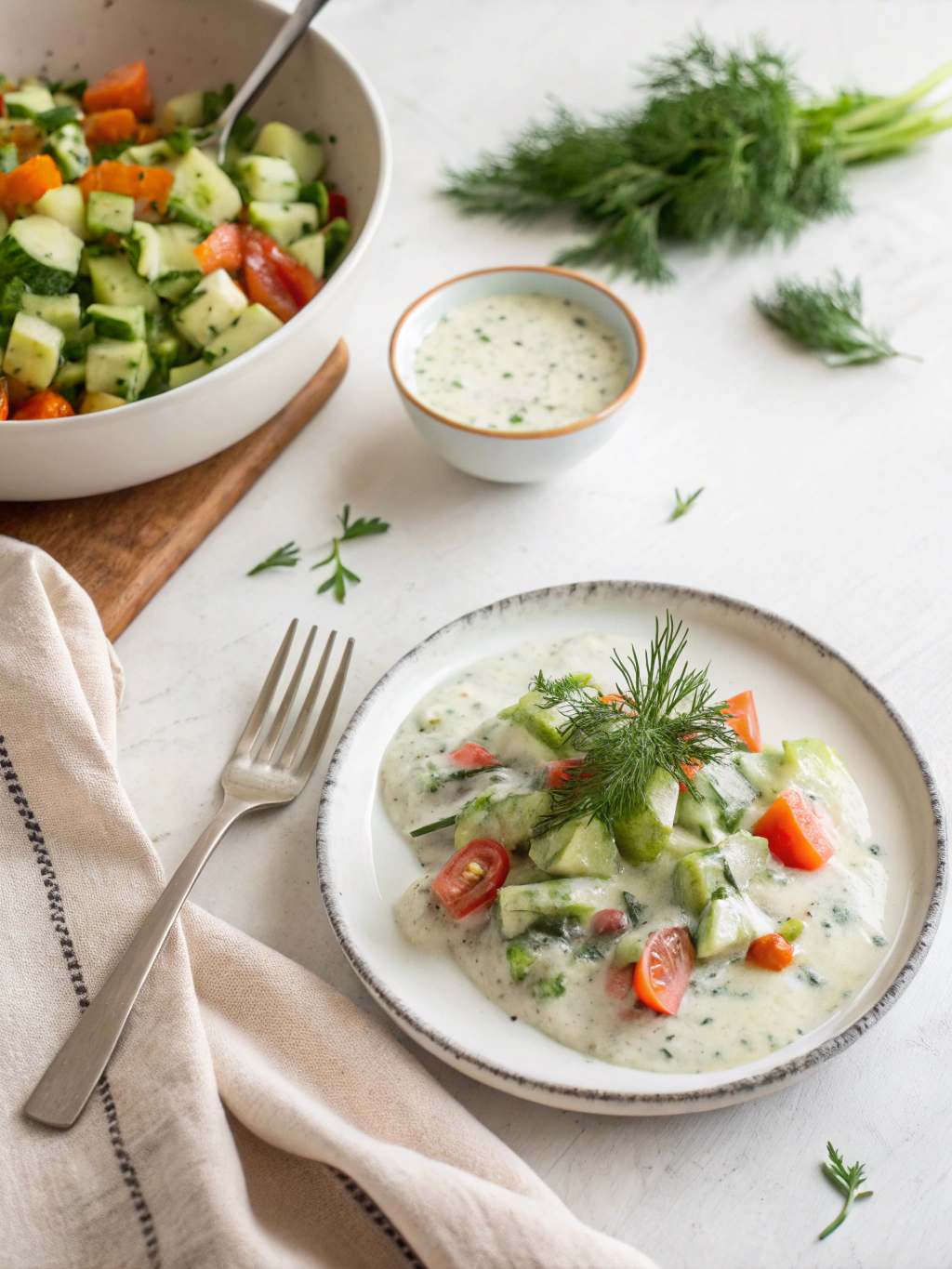 Creamy Dill Sauce serving suggestion