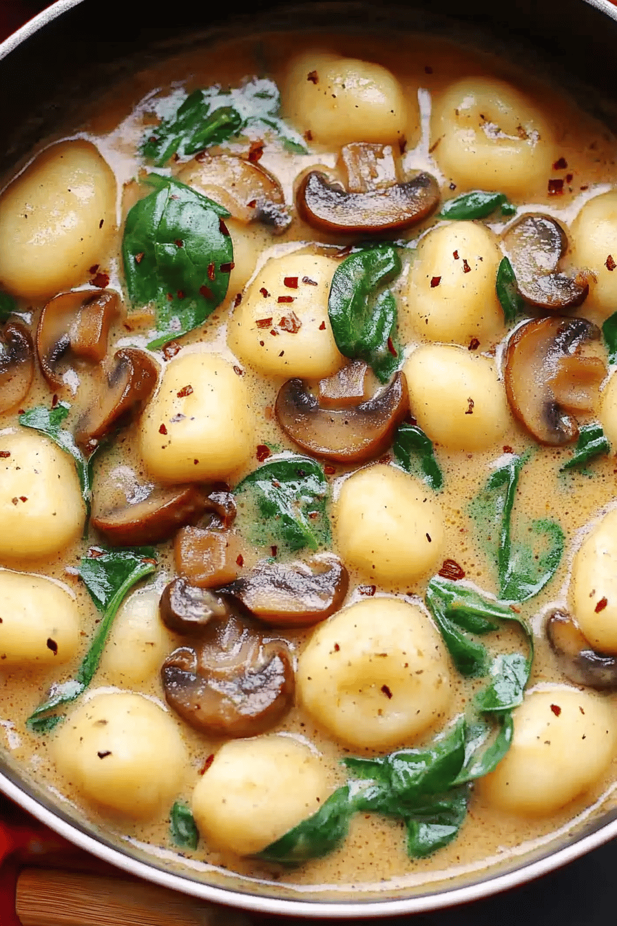 Creamy Spinach Mushroom Gnocchi ingredients