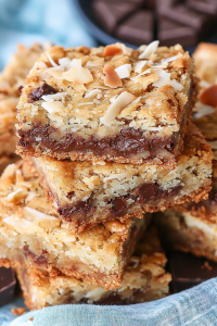Dark Chocolate Coconut Blondies