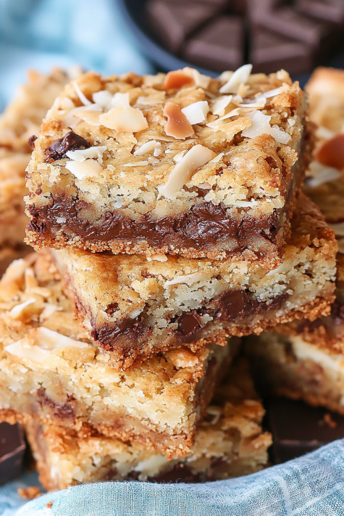 Dark Chocolate Coconut Blondies