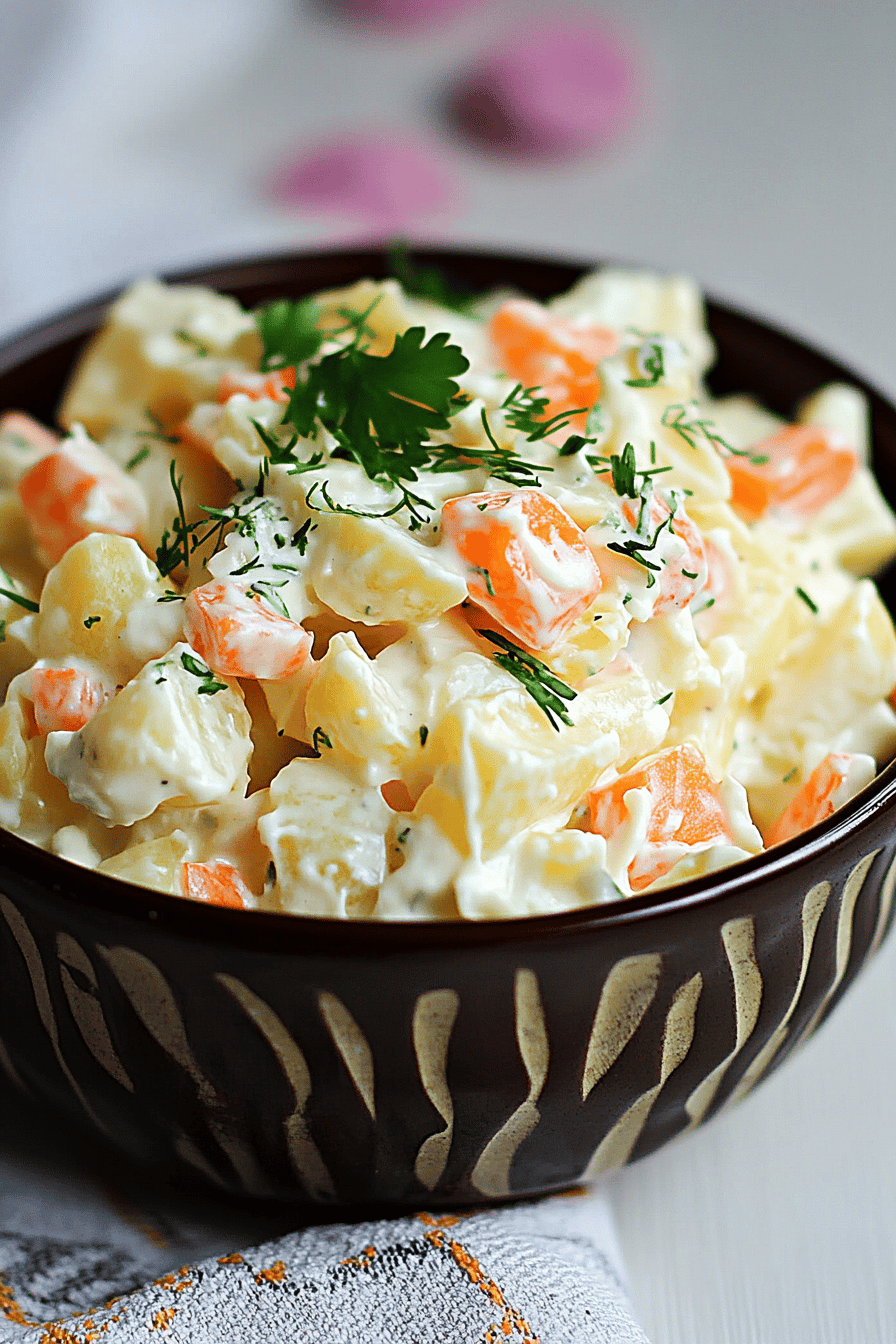 Dominican Potato Salad Recipe Final Dish Presentation