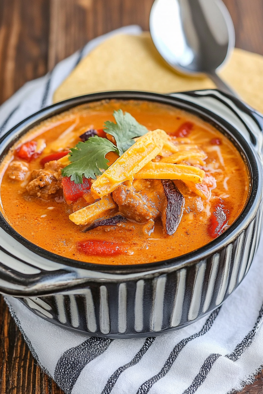 Enchilada Soup Recipe Final Dish Presentation