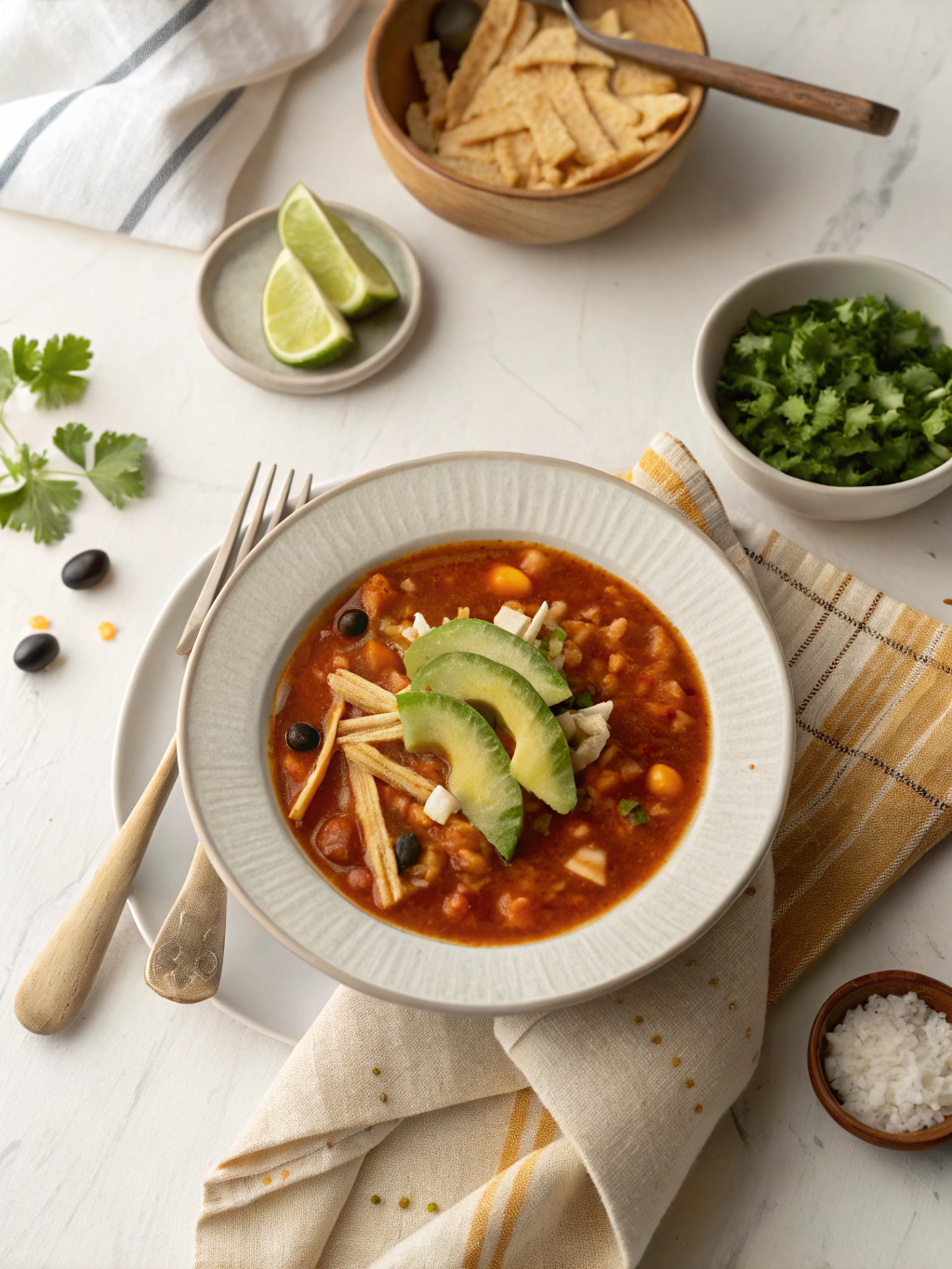 Enchilada Soup Recipe serving suggestion
