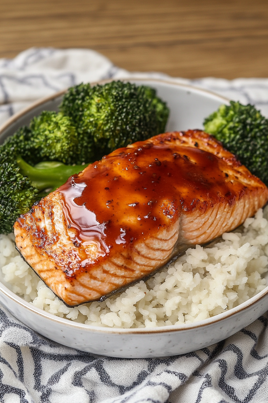 Glazed Salmon Recipe Final Dish Presentation