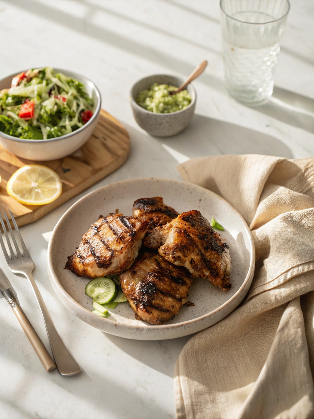 Grilled Chicken Thighs serving suggestion