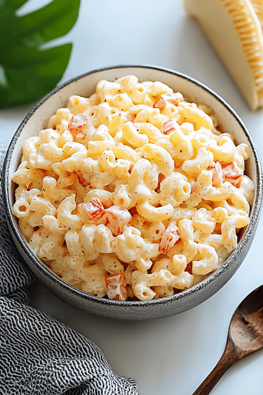 Hawaiian Macaroni Salad Recipe Final Dish Presentation
