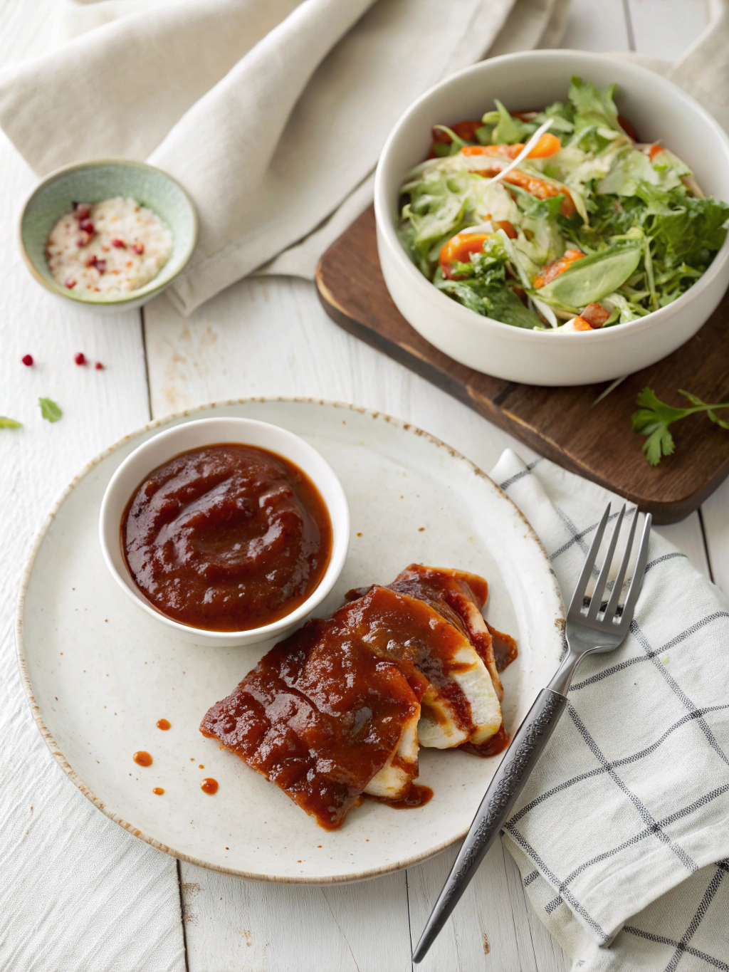 Homemade Barbecue Sauce serving suggestion