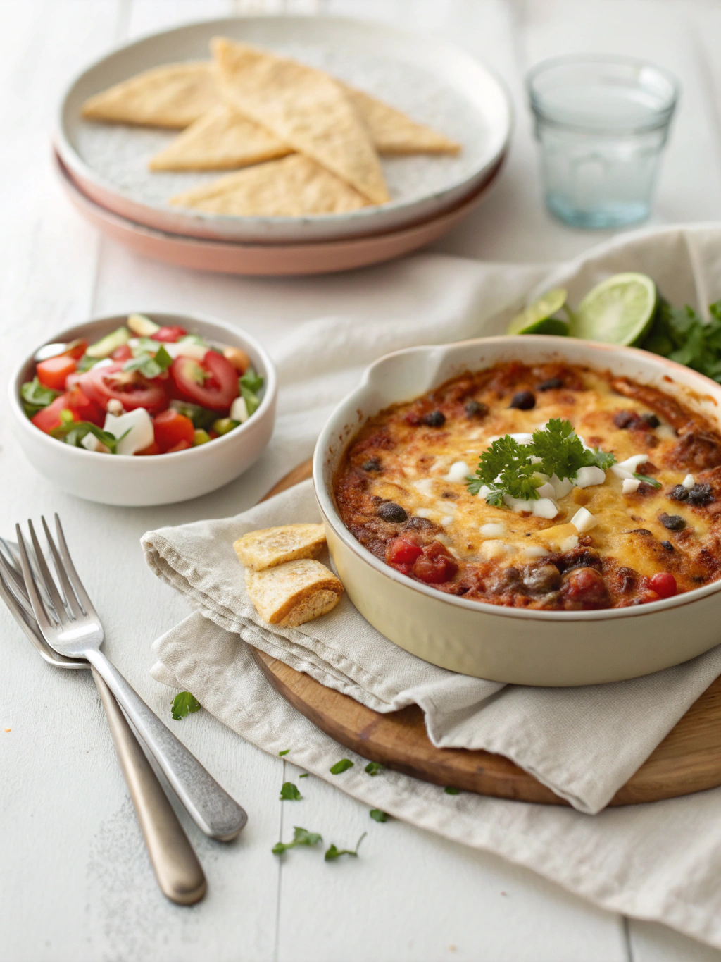 Hot Bean Dip serving suggestion