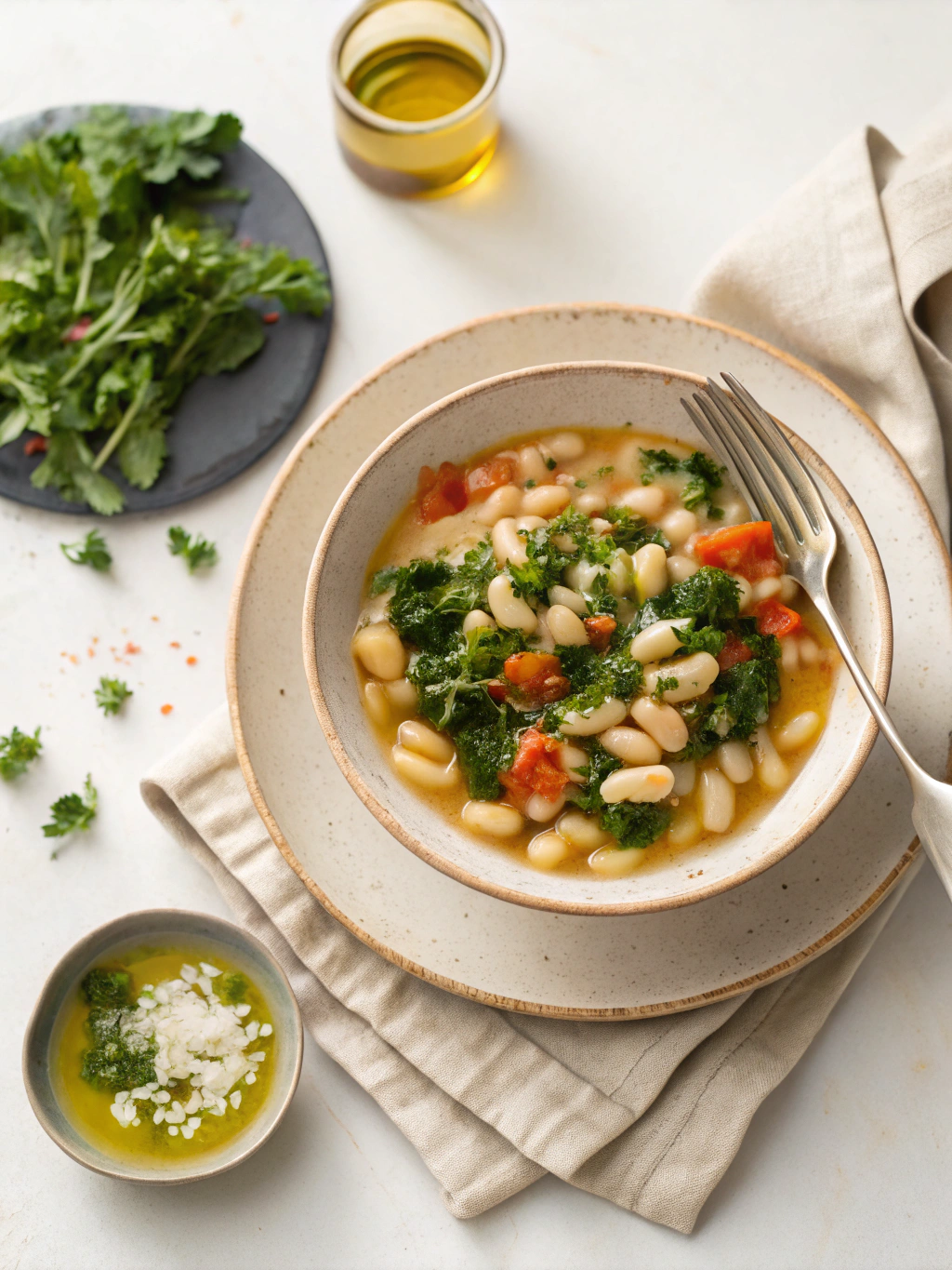 Italian White Bean Kale Soup serving suggestion