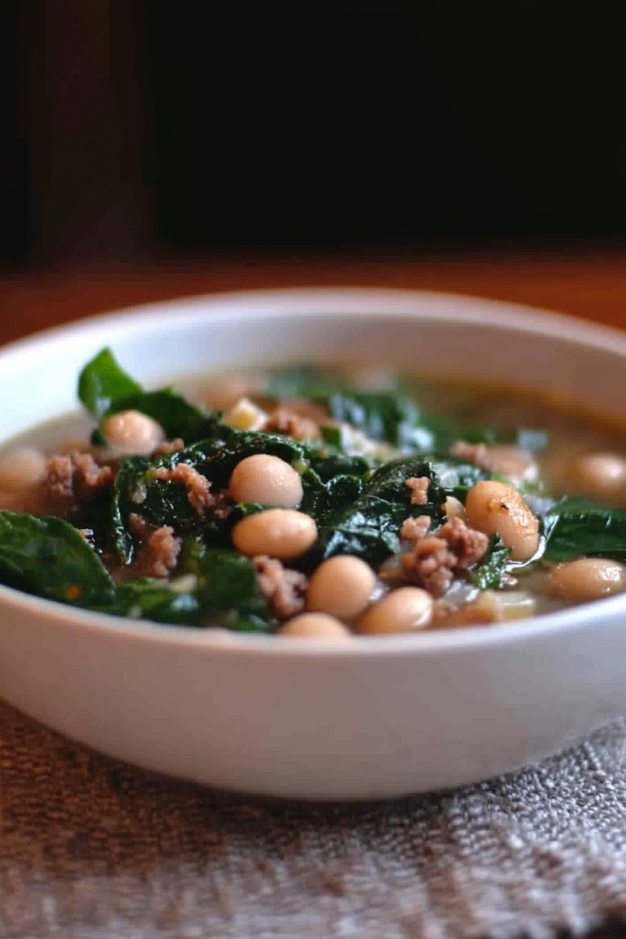 Italian White Bean Soup Final Dish Presentation