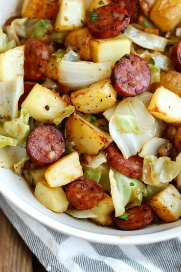Kielbasa Cabbage Potato Skillet