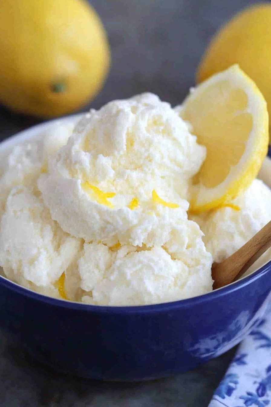 Lemon Ice Cream Recipe Final Dish Presentation