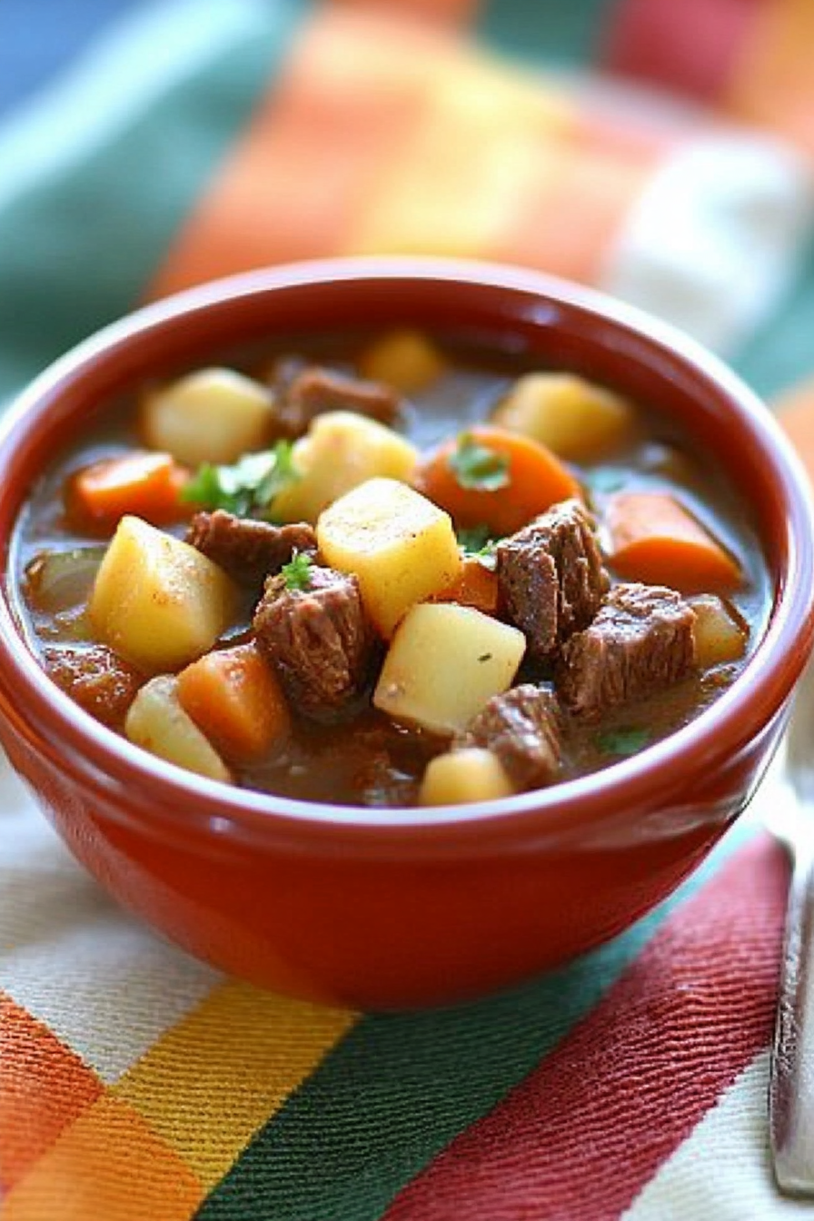 Mexican Beef Vegetable Stew Final Dish Presentation