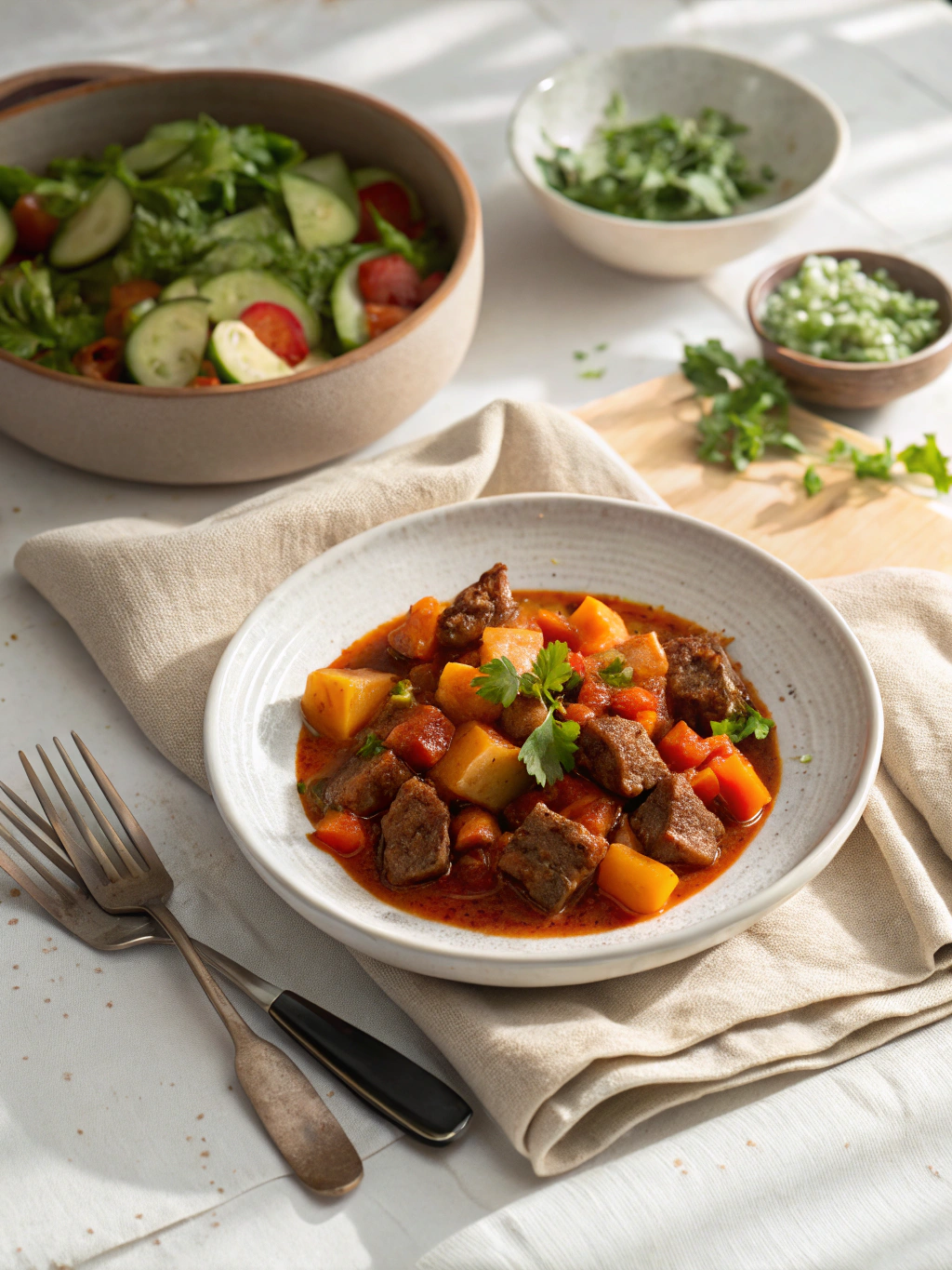 Mexican Beef Vegetable Stew serving suggestion