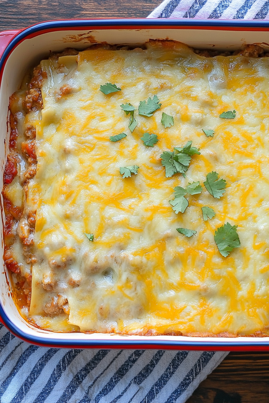 Mexican Lasagna Recipe Final Dish Presentation