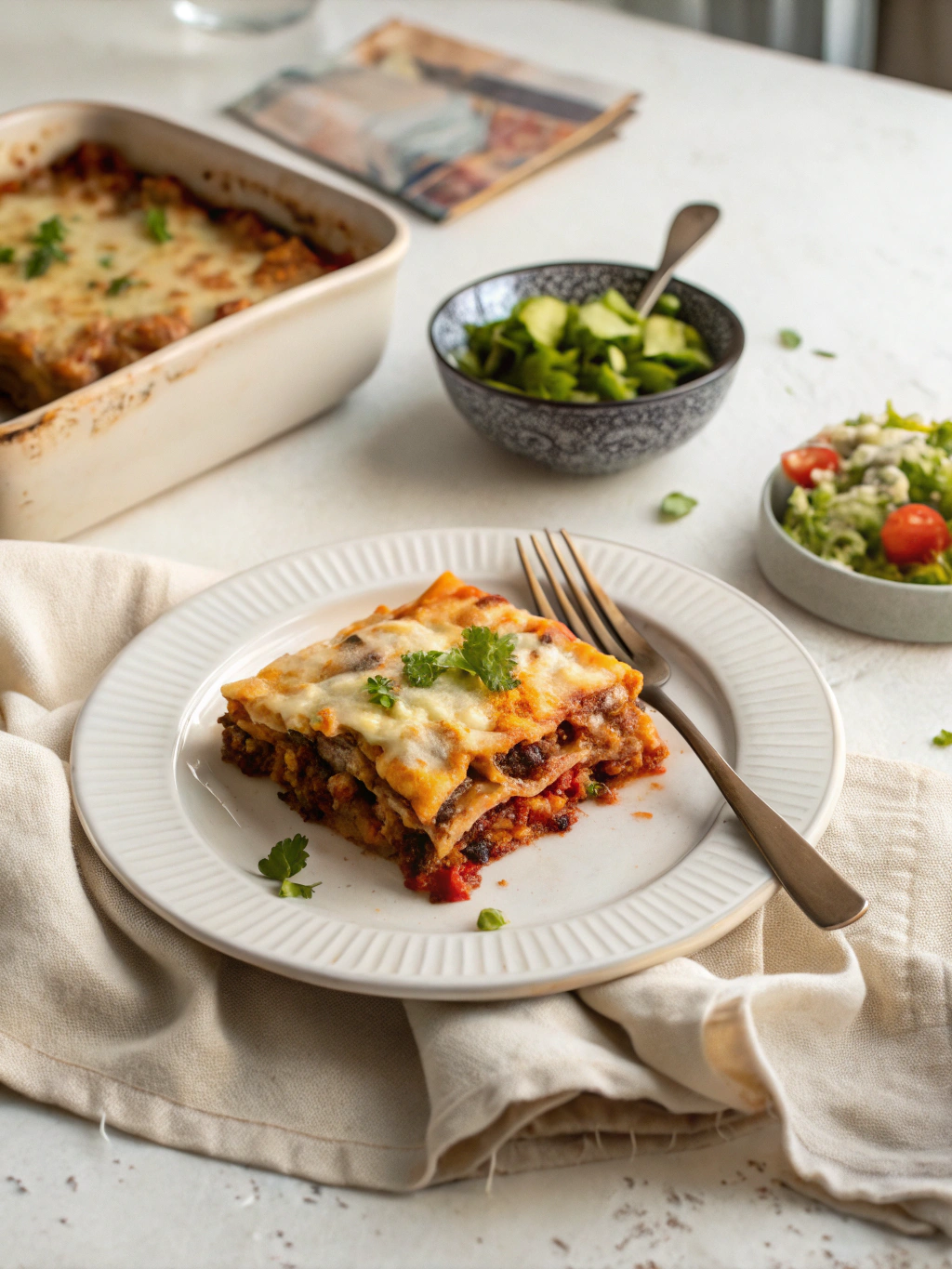 Mexican Lasagna Recipe serving suggestion
