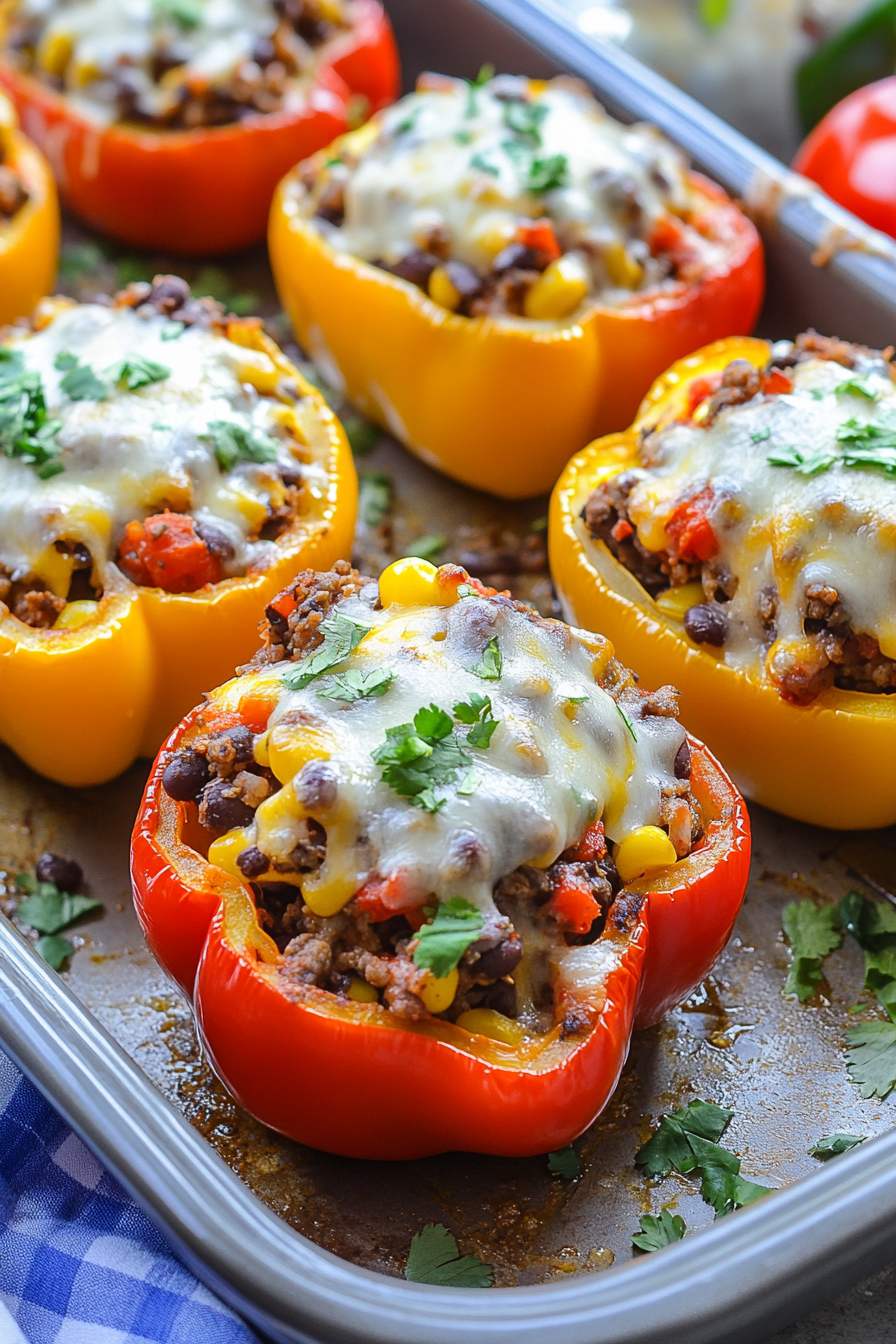 Mexican Stuffed Bell Peppers Final Dish Presentation