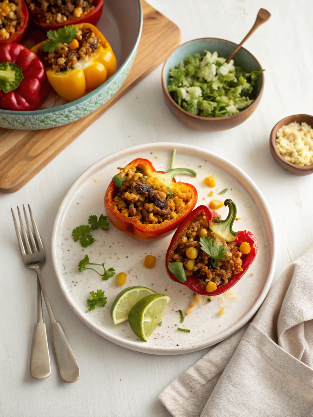 Mexican Stuffed Bell Peppers serving suggestion
