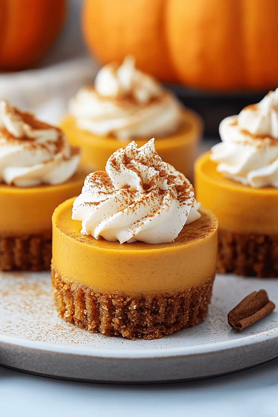 Mini Pumpkin Cheesecakes Final Dish Presentation