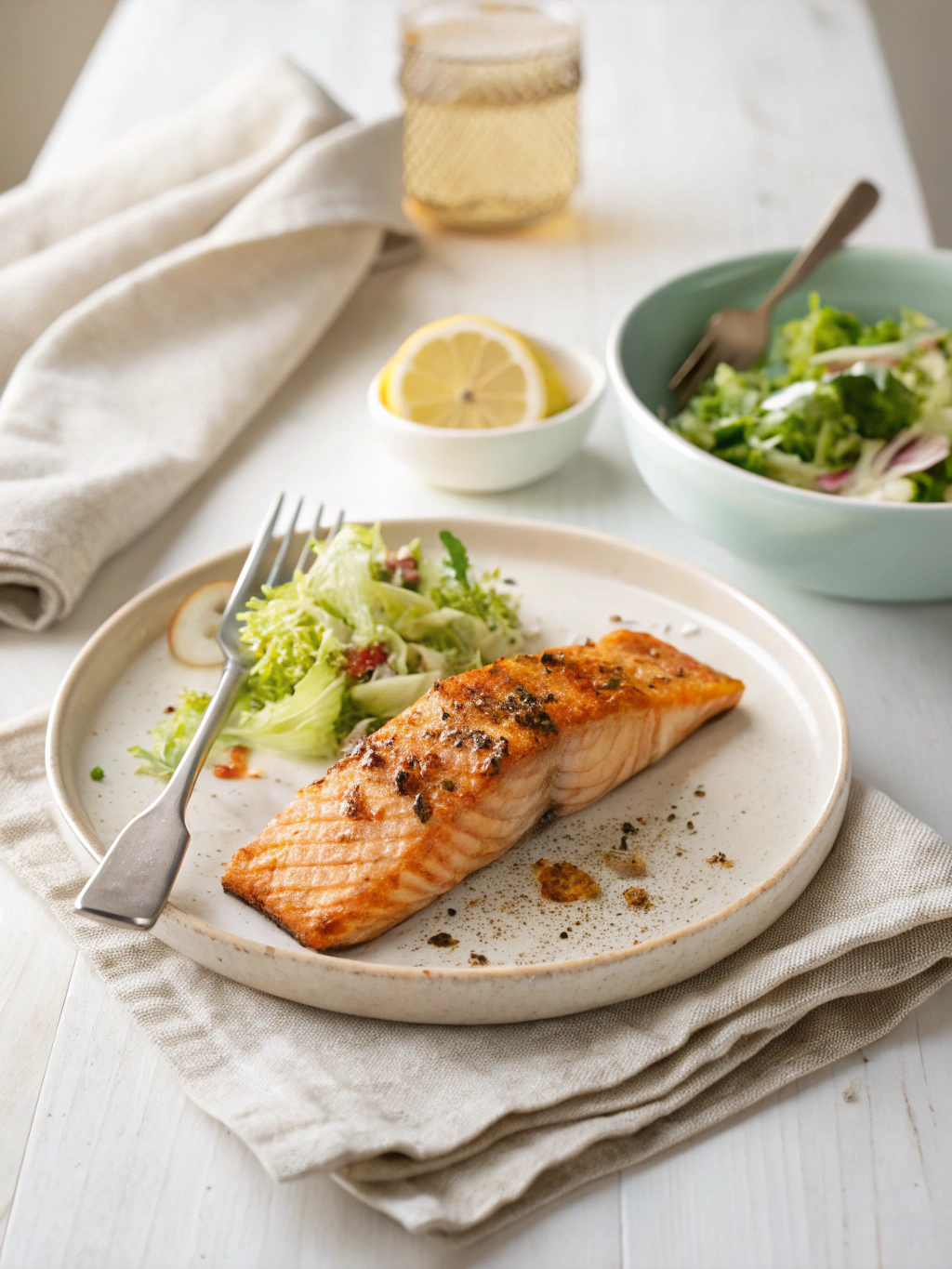 Mojo Marinated Salmon serving suggestion