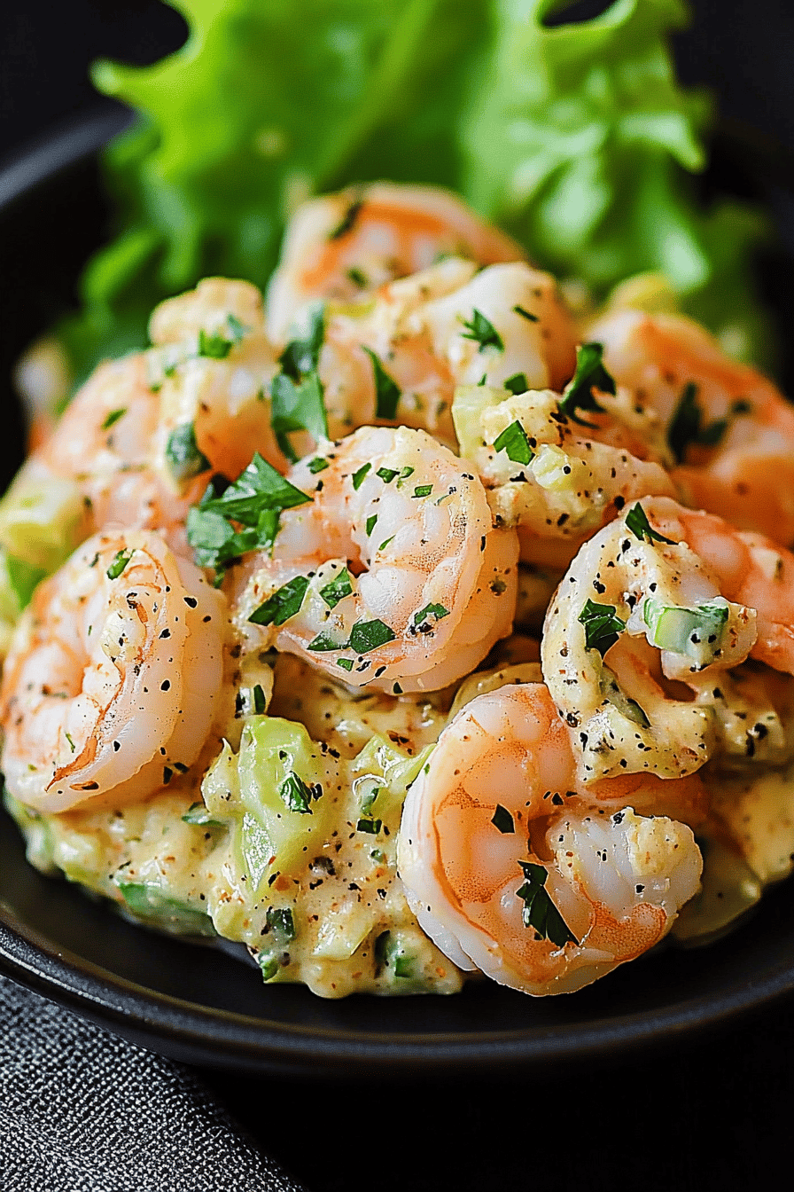 Old Bay Shrimp Salad Final Dish Presentation