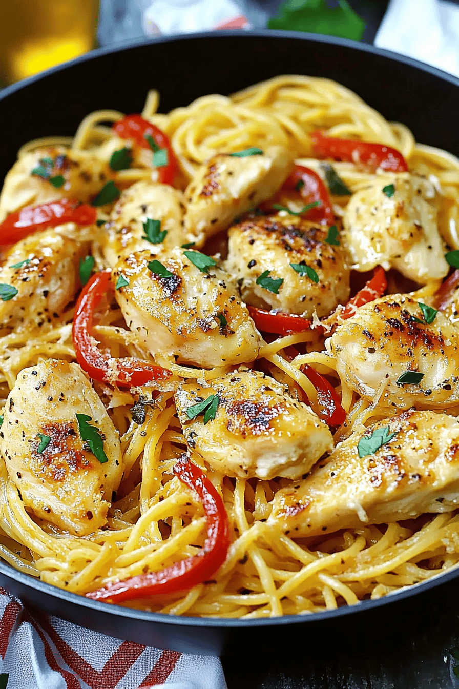 Olive Garden Chicken Scampi Recipe Final Dish Presentation