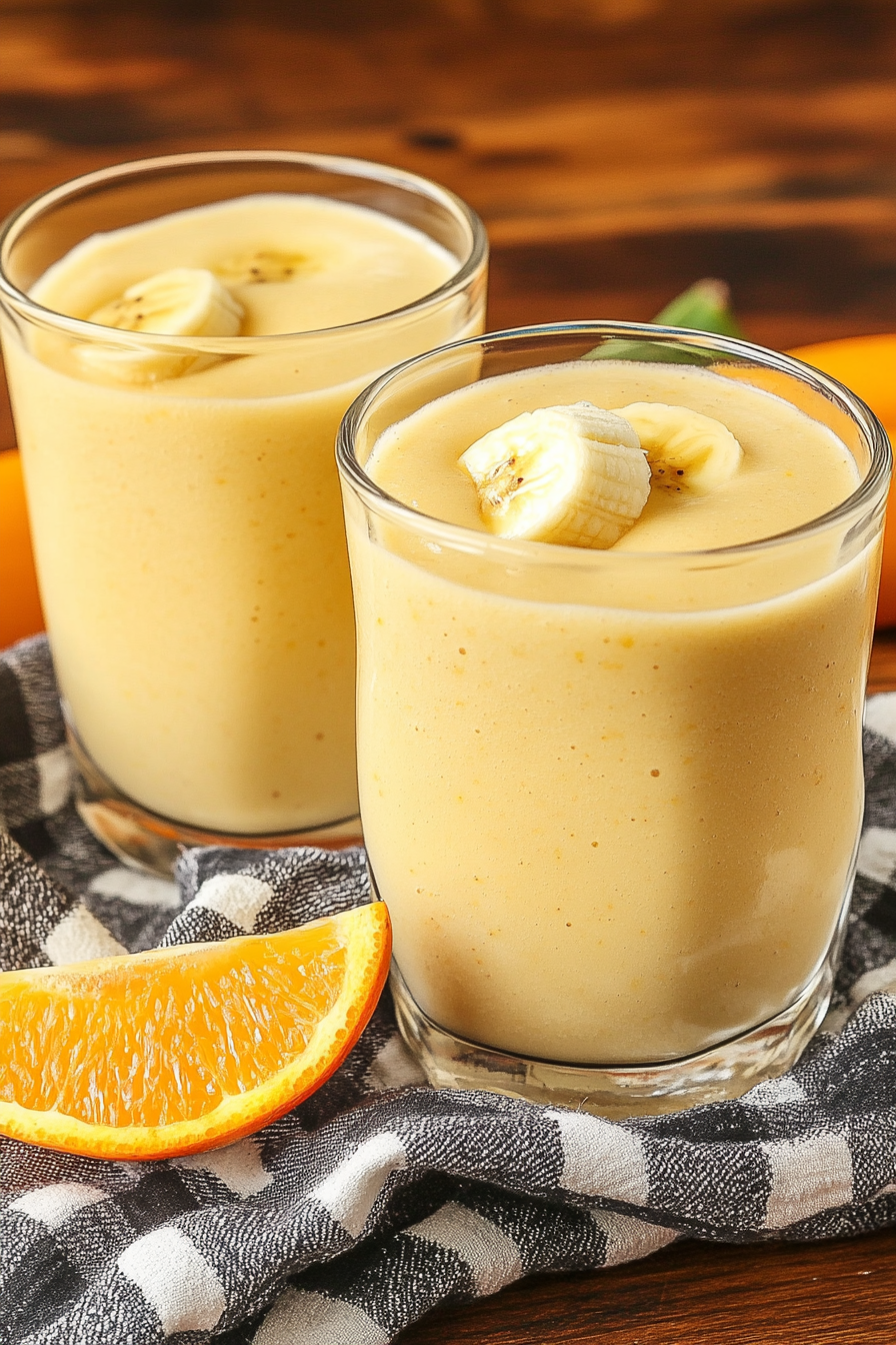 Orange Banana Smoothie Recipe Final Dish Presentation
