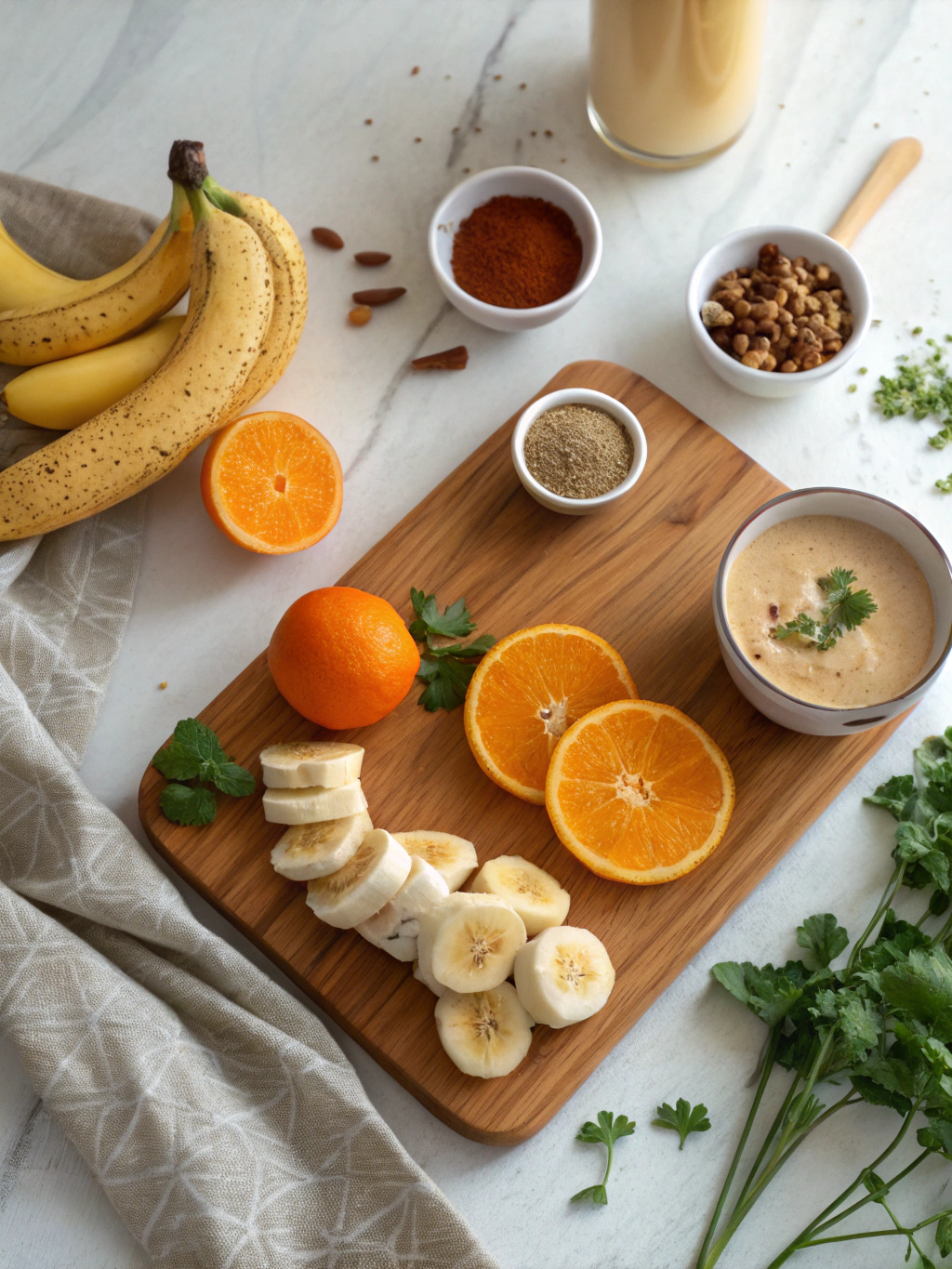 Orange Banana Smoothie Recipe ingredients
