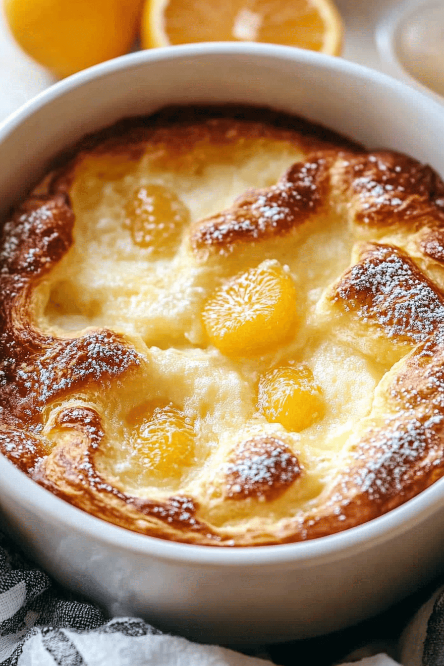 Orange Croissant Breakfast Bake Final Dish Presentation
