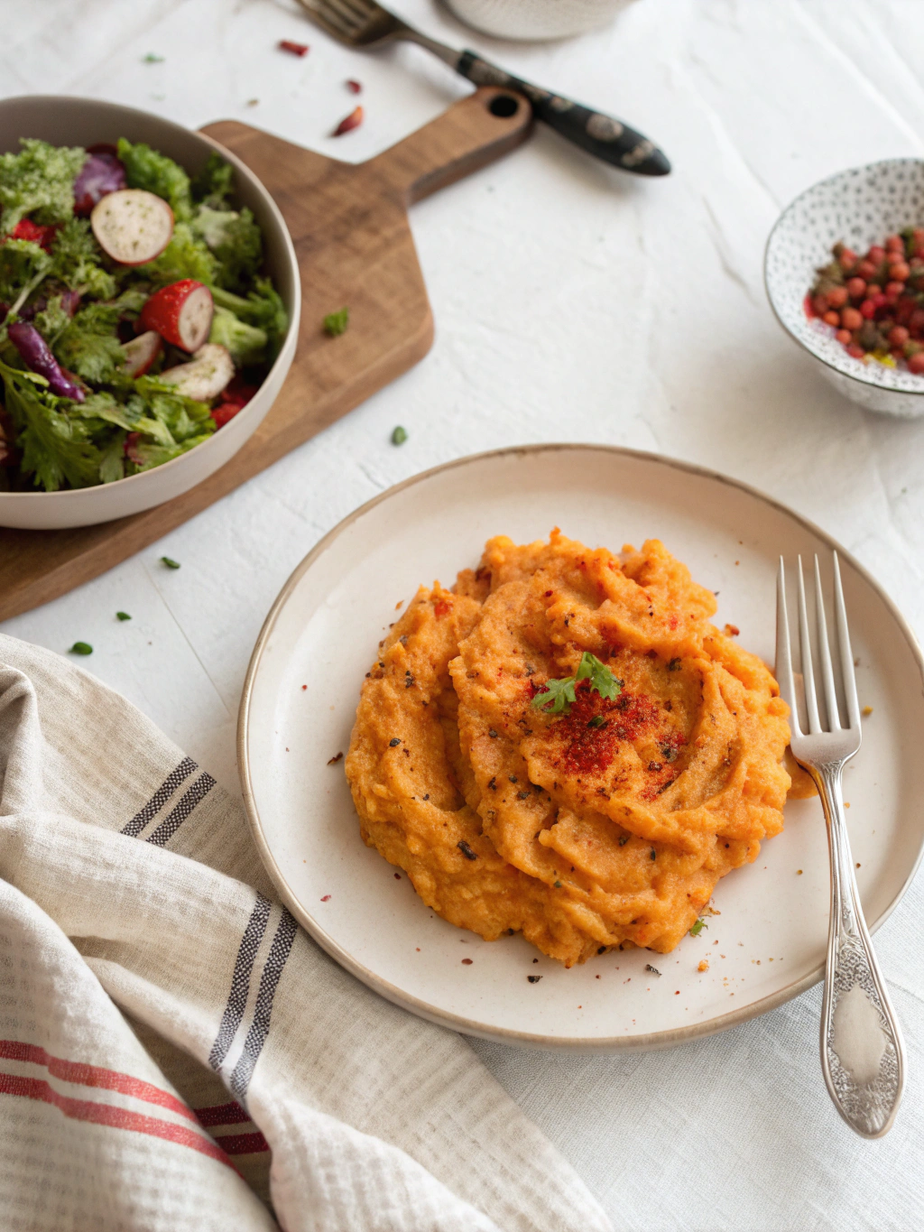 Paprika Mashed Potatoes serving suggestion