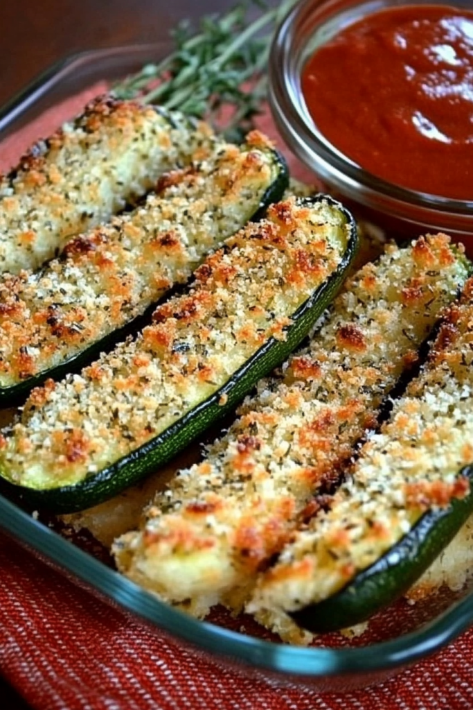Parmesan Panko Baked Zucchini