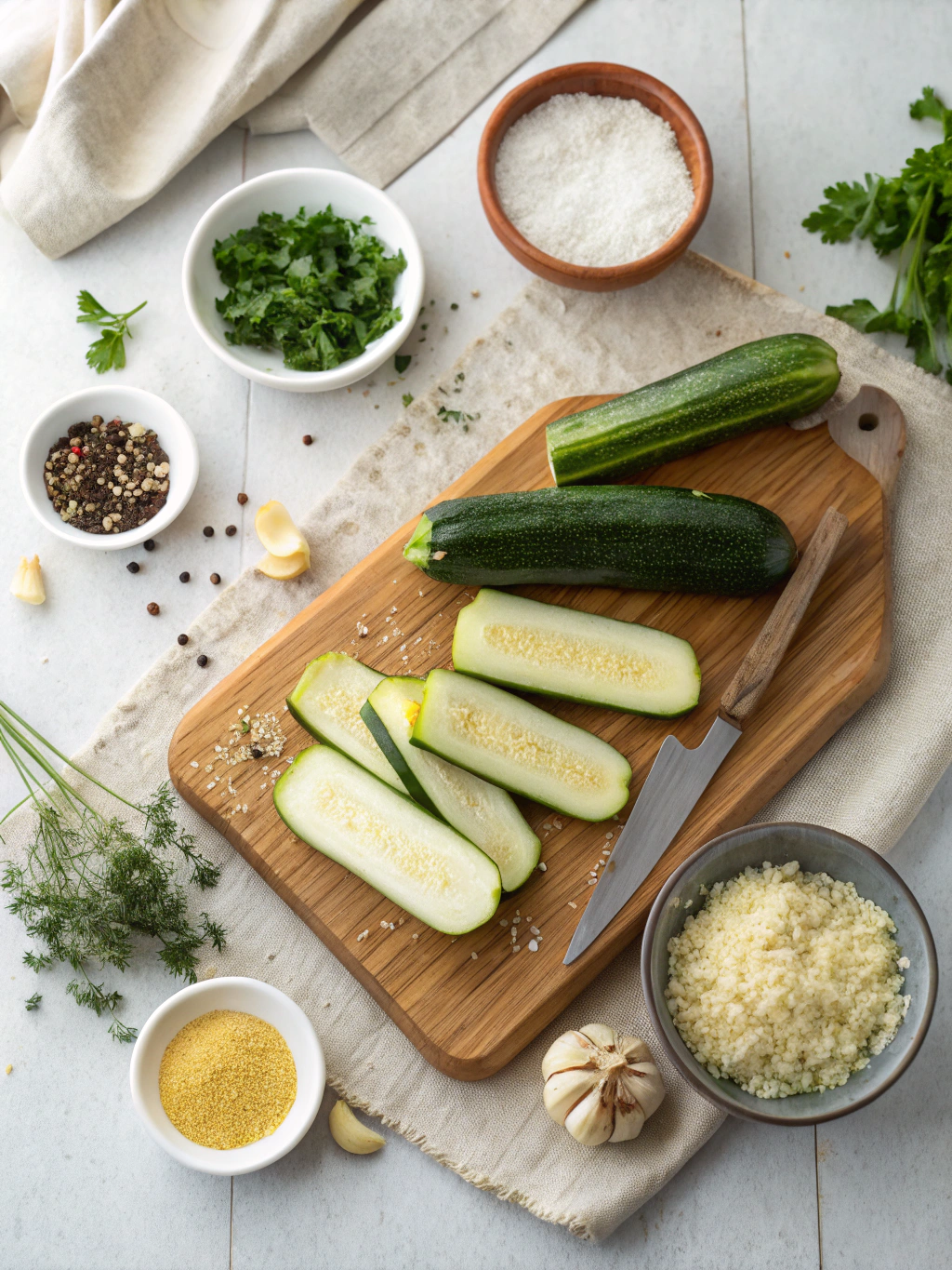 Parmesan Panko Baked Zucchini ingredients