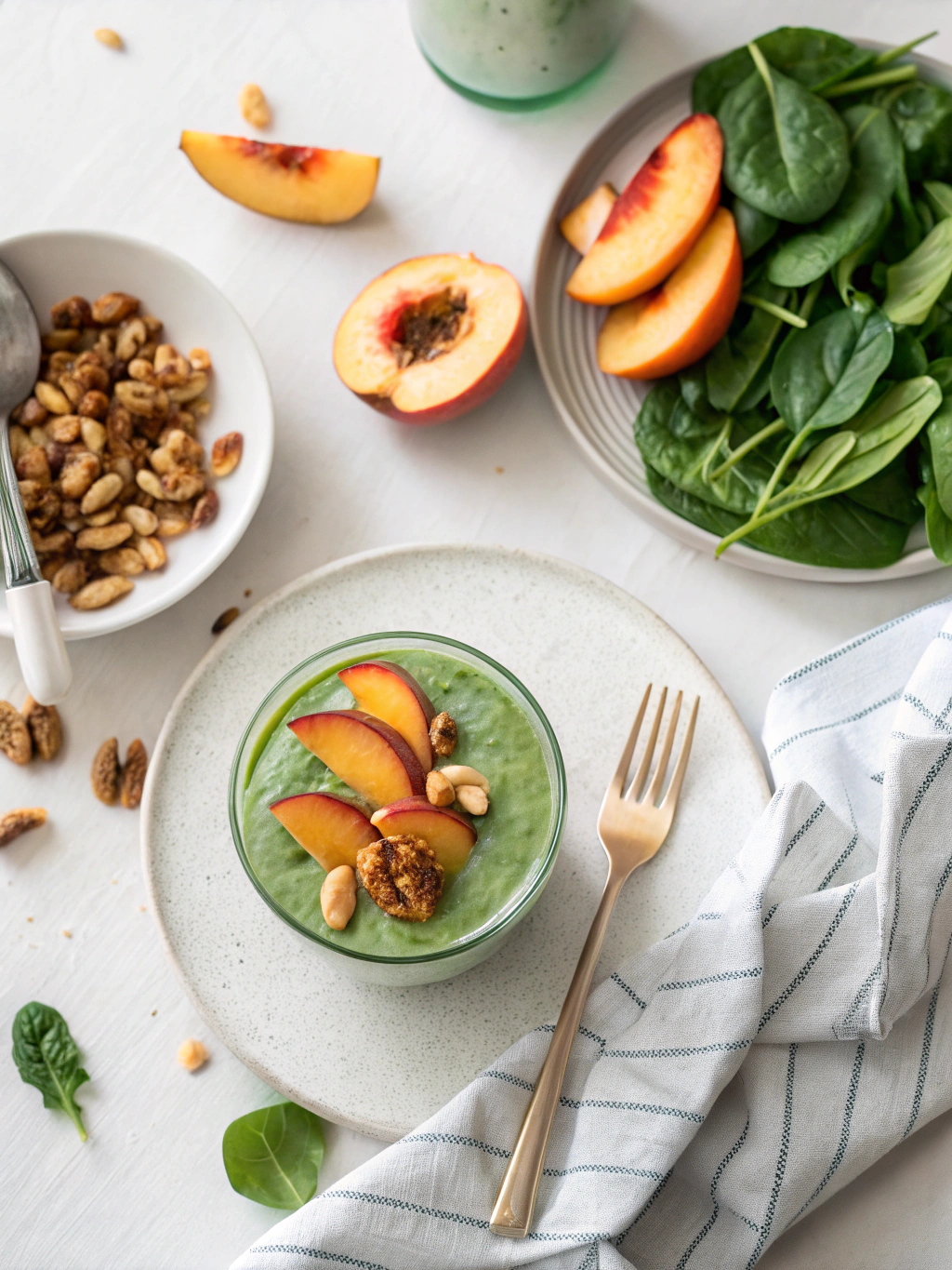 Peach Spinach Smoothie Recipe serving suggestion