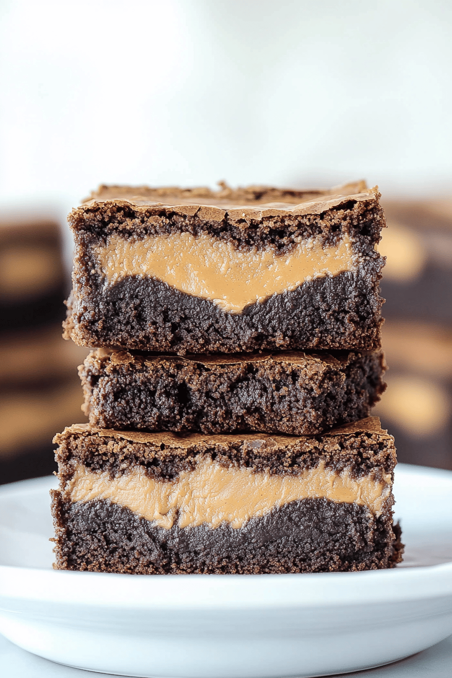 Peanut Butter Stuffed Brownies Final Dish Presentation