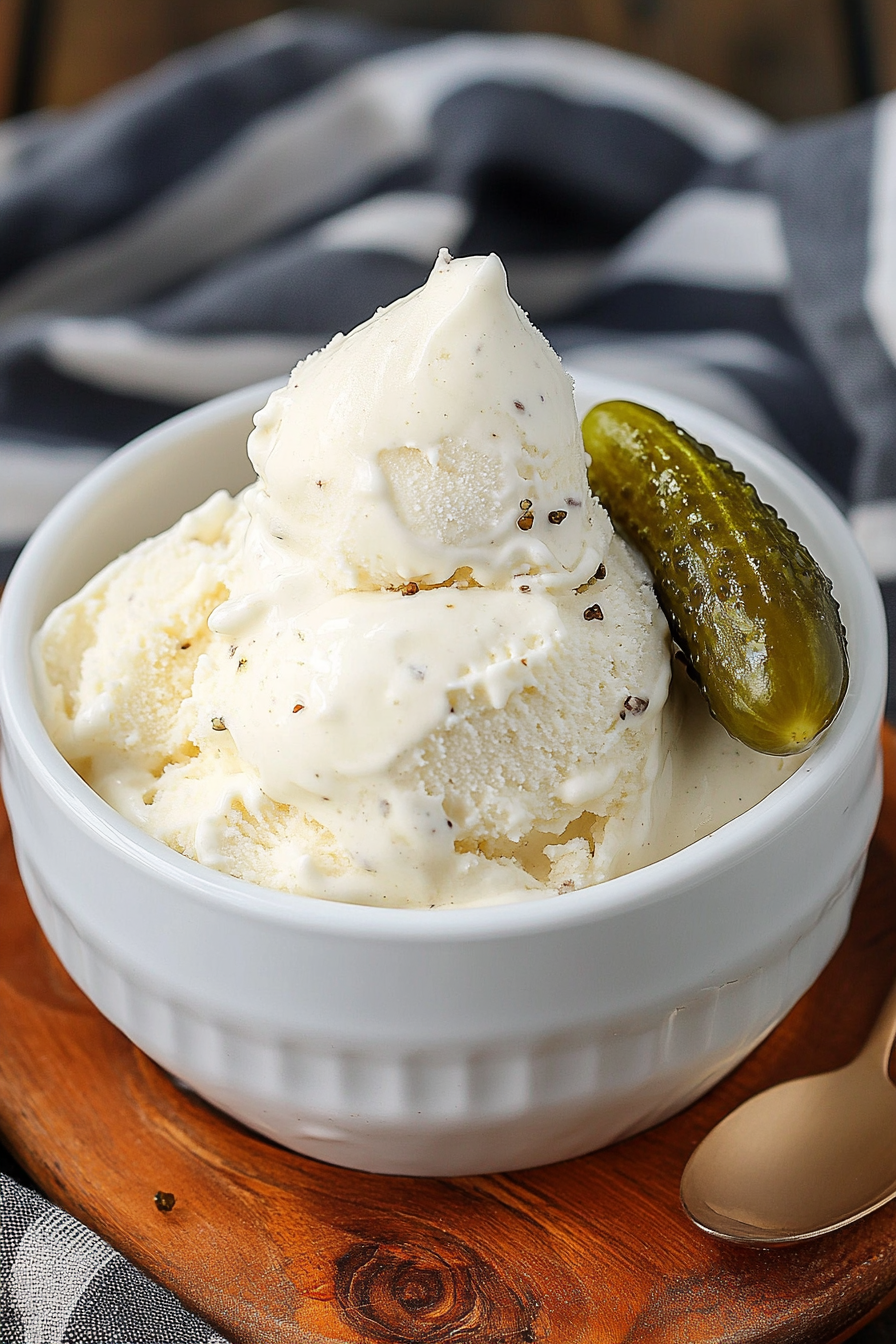 Pickle Ice Cream Final Dish Presentation