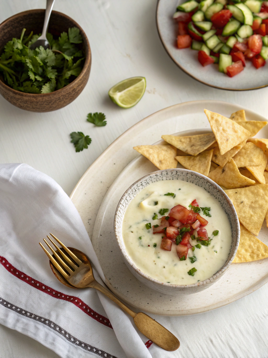 Queso Blanco Dip Recipe serving suggestion