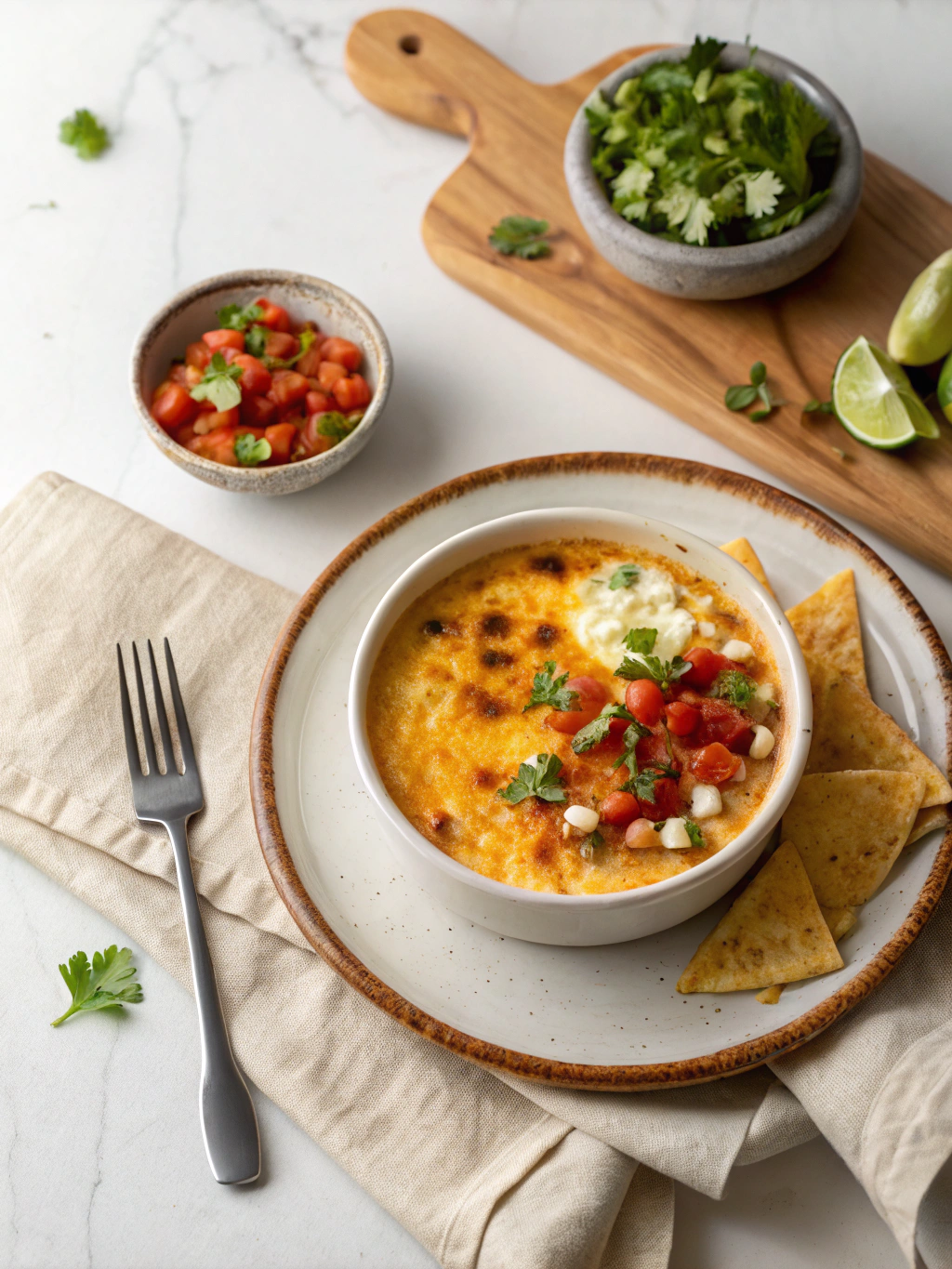 Queso Fundido Recipe serving suggestion