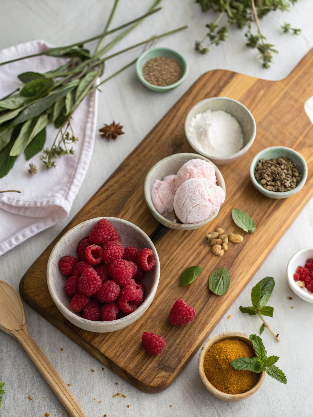 Raspberry Coconut Ice Cream ingredients