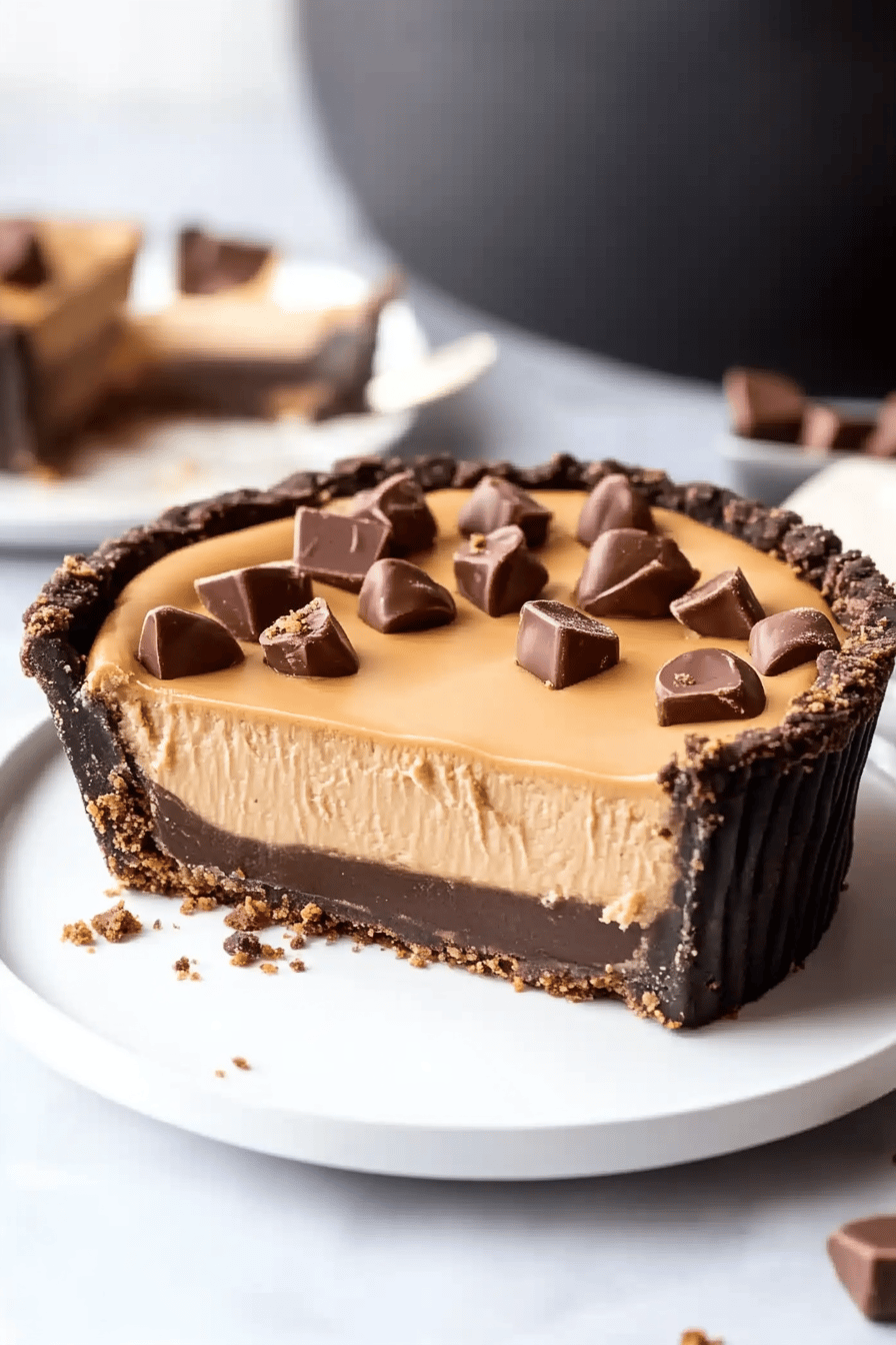 Reese's Peanut Butter Cup Pie Final Dish Presentation