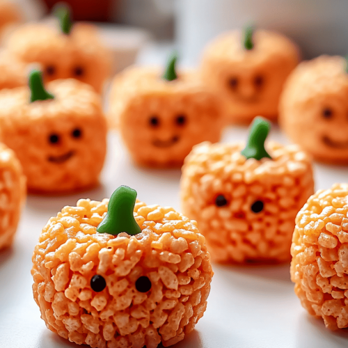 Rice Krispie Treat Pumpkins