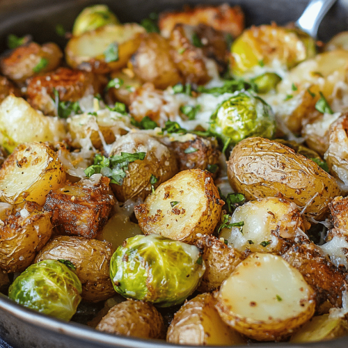 Roasted Potatoes Brussels Sprouts