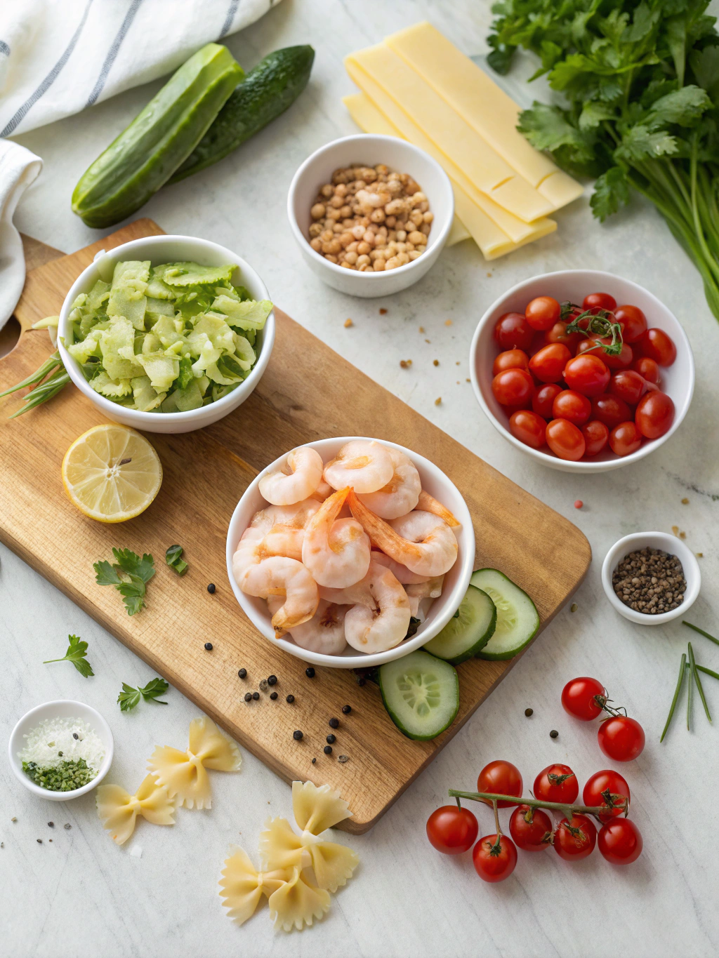 Shrimp Pasta Salad ingredients