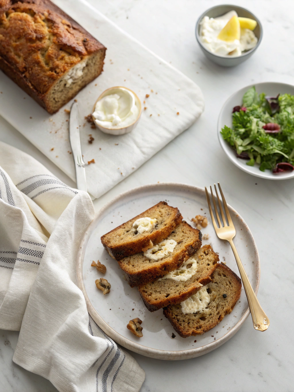 Sour Cream Banana Bread serving suggestion