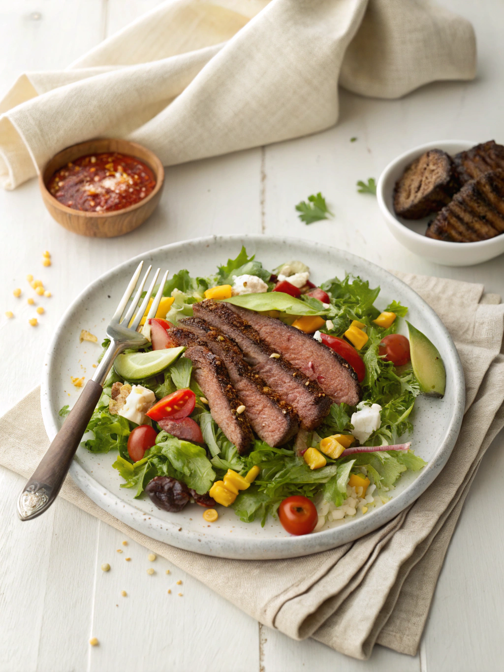 Southwestern Steak Salad serving suggestion