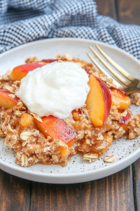 Spiced Peach Oatmeal Crunch
