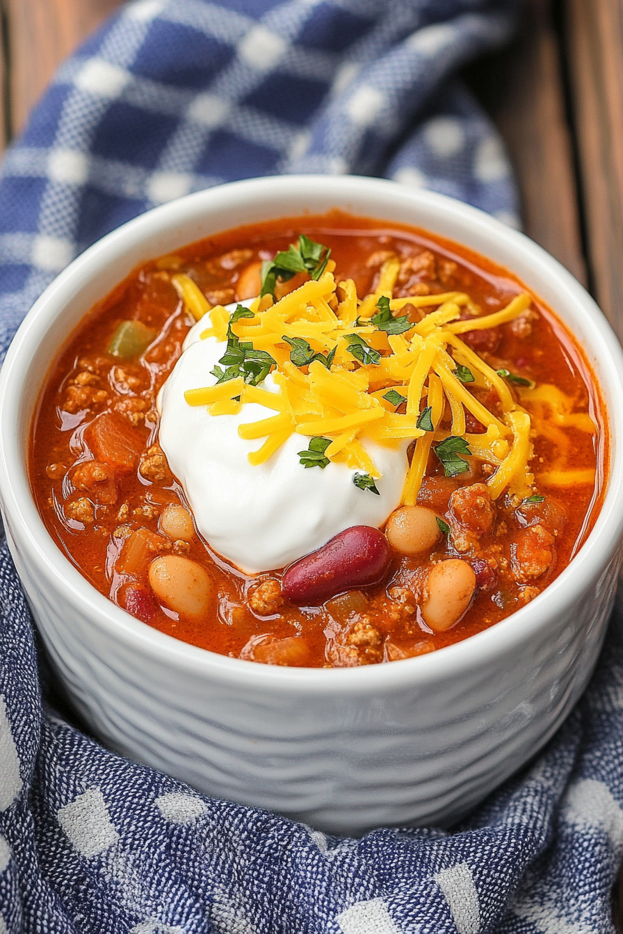 Spicy Five-Bean Chili Final Dish Presentation