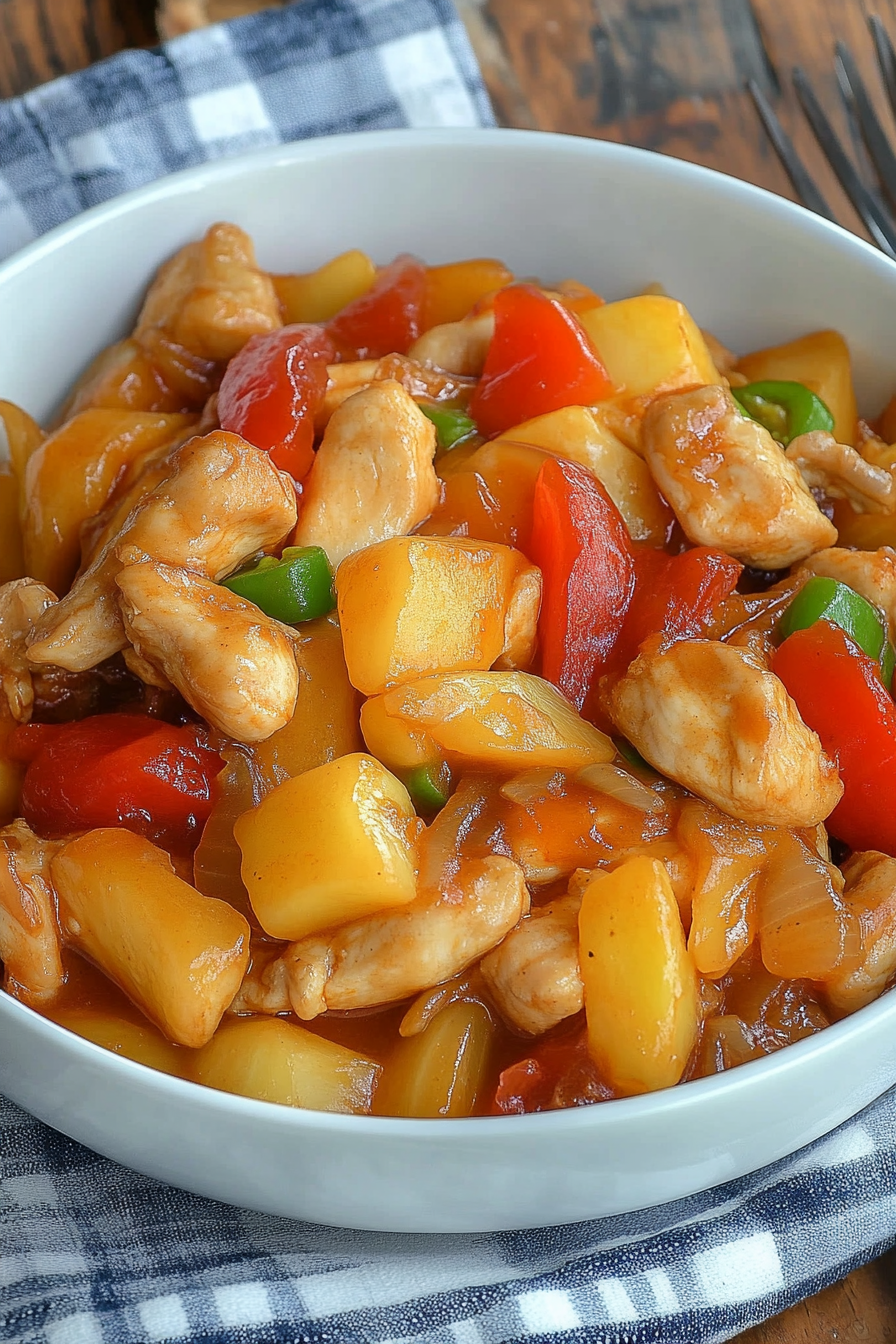 Sriracha Sweet and Sour Chicken Final Dish Presentation
