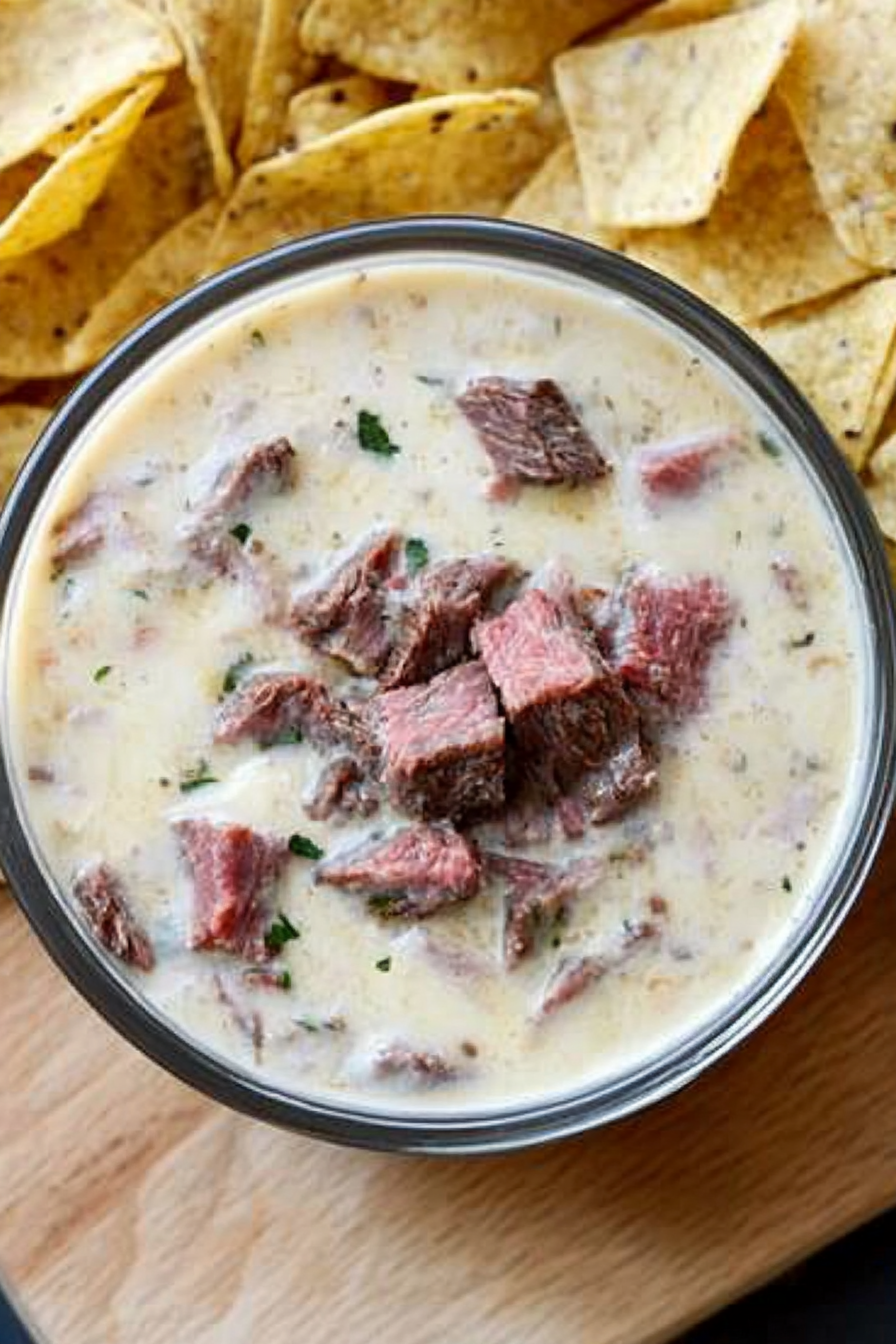 Steak Queso Dip Recipe Final Dish Presentation