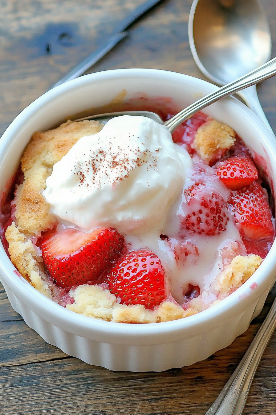 Strawberry Cobbler Recipe Final Dish Presentation